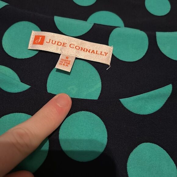 Jude Connally Women’s Size Small Stretchy Sleeveless Polka Dot Dress, Pockets - Picture 7 of 14